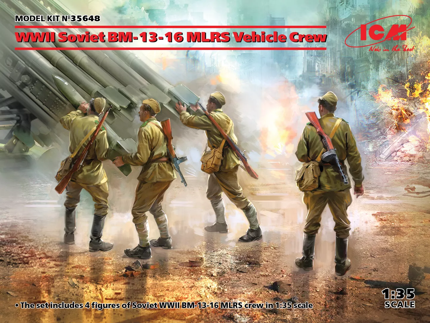 ICM 35648 1:35 oviet BM-13-16 MLRS vehicle crew