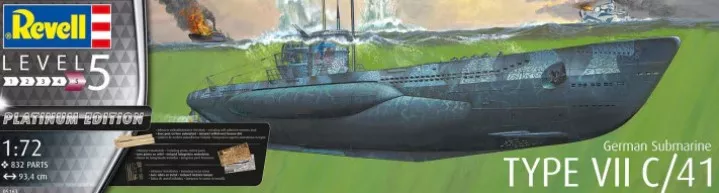 Revell 5163 1:72 sous-marin type VII C-41 832 pièces L 93,4 cm miveau 5