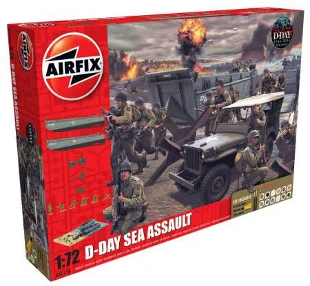 Airfix 50156A 1:72 D-Day sea Assault, cool, peintures (12) et 2 pinçeaux inclus.