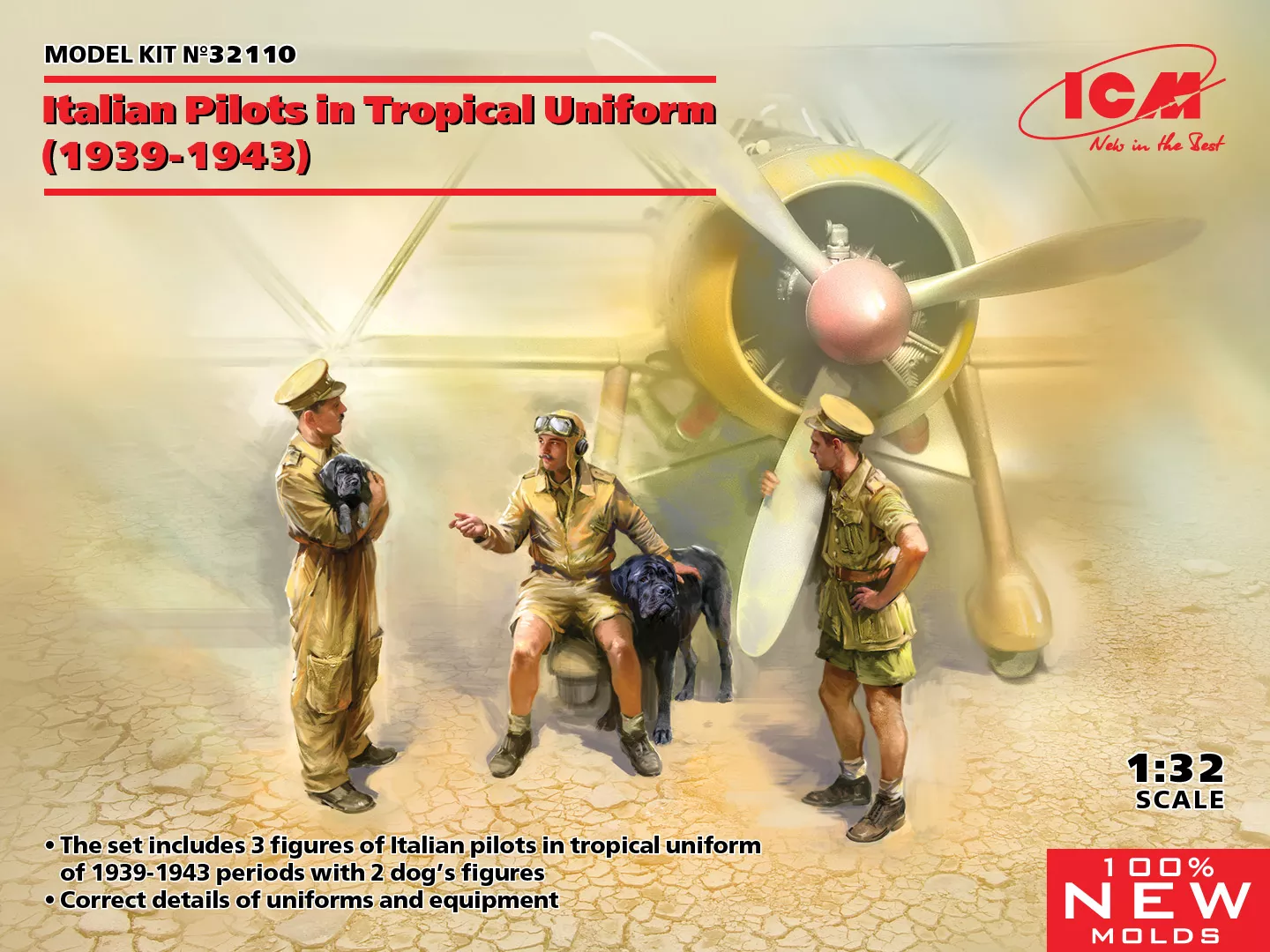 ICM 32110 1:32 italian pilots in tropical uniform, 1939-1943
