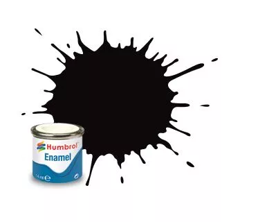 Humbrol 201 émail noir métalisé 14 mL