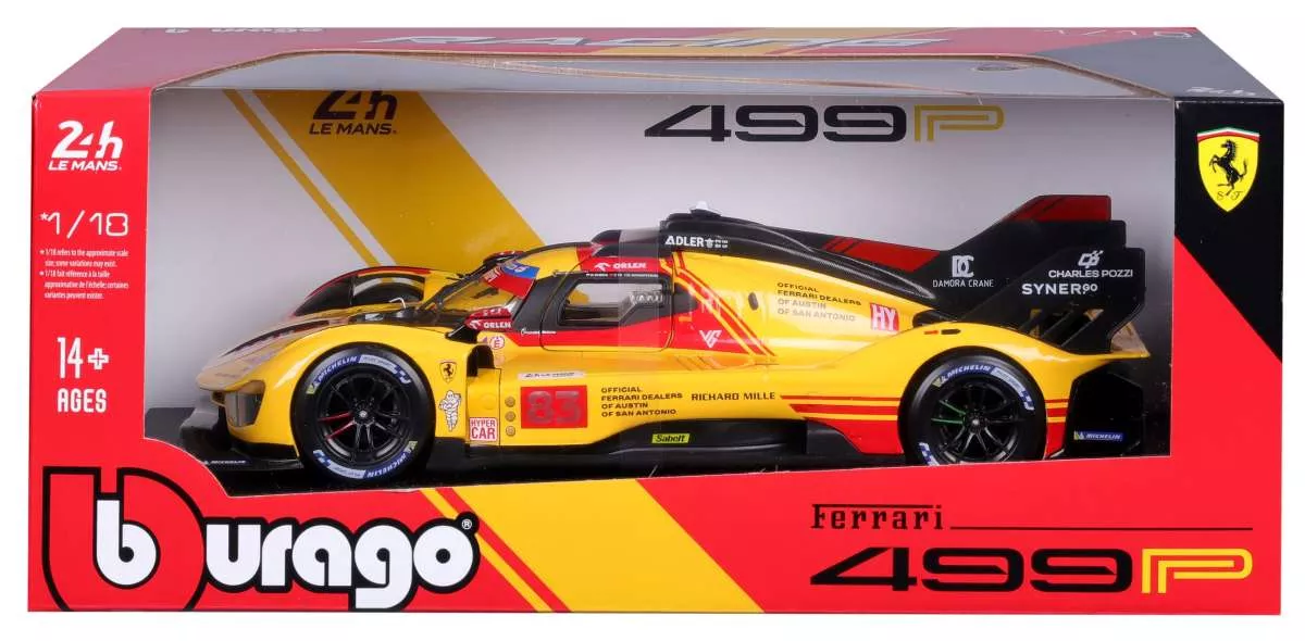 Burago 1816304-83  1:18 Ferrari 499P 24 h. le Mans 2024