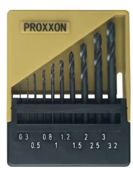 Proxxon 28 874 assortiment de 10 forêts de 0,3- 3,2 mm