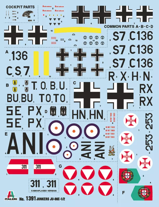 Italeri 1391 1:72 Ju 86 E1-E2