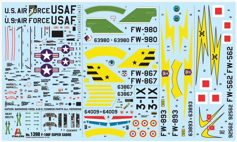Italeri 1398 1:72 F-100F Super Sabre