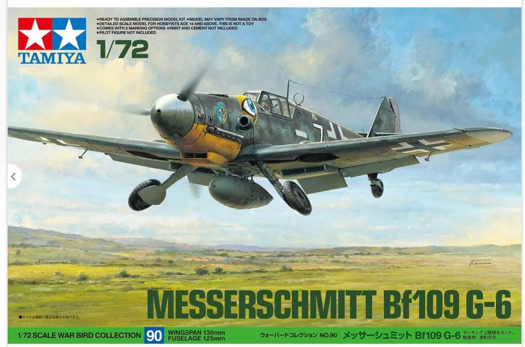Tamiya 60790C 1:72 Messerschmitt Bf109 G-6 avec marquage suisse