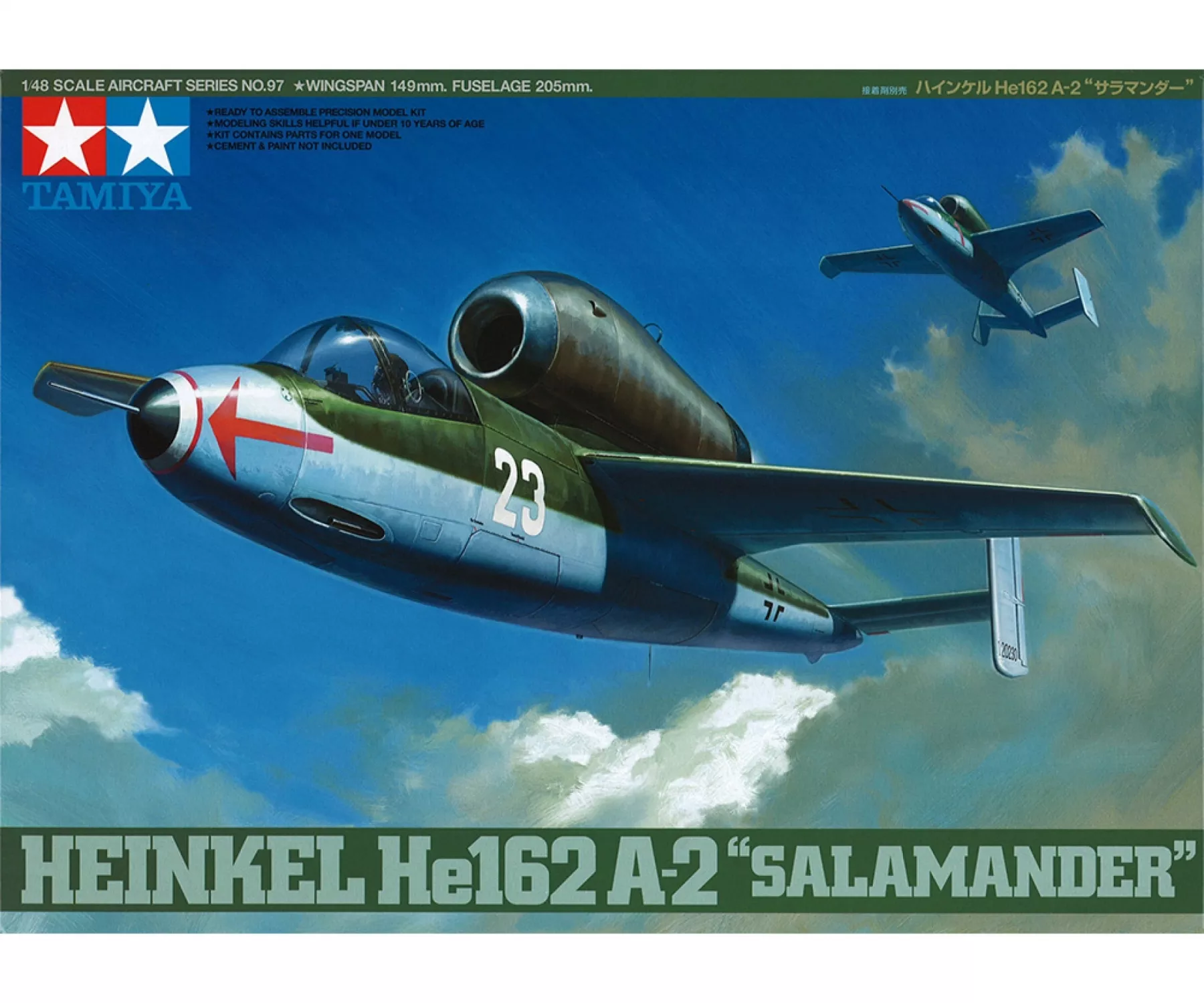 Tamiya 61097 1:48 Heinkel He 162 A2 Salamander