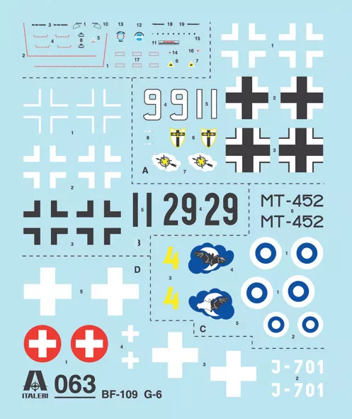 Italeri 063 1:72 Me Bf-109 G-6, CH
