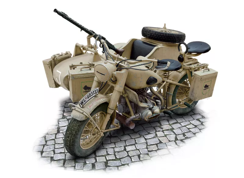 Italeri 7403 1:9 sidecar allemand