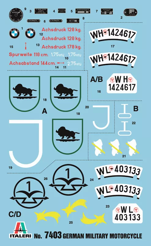 Italeri 7403 1:9 sidecar allemand