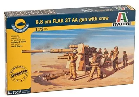 Italeri 7512 1:72 canon 8,8 cm avec servants