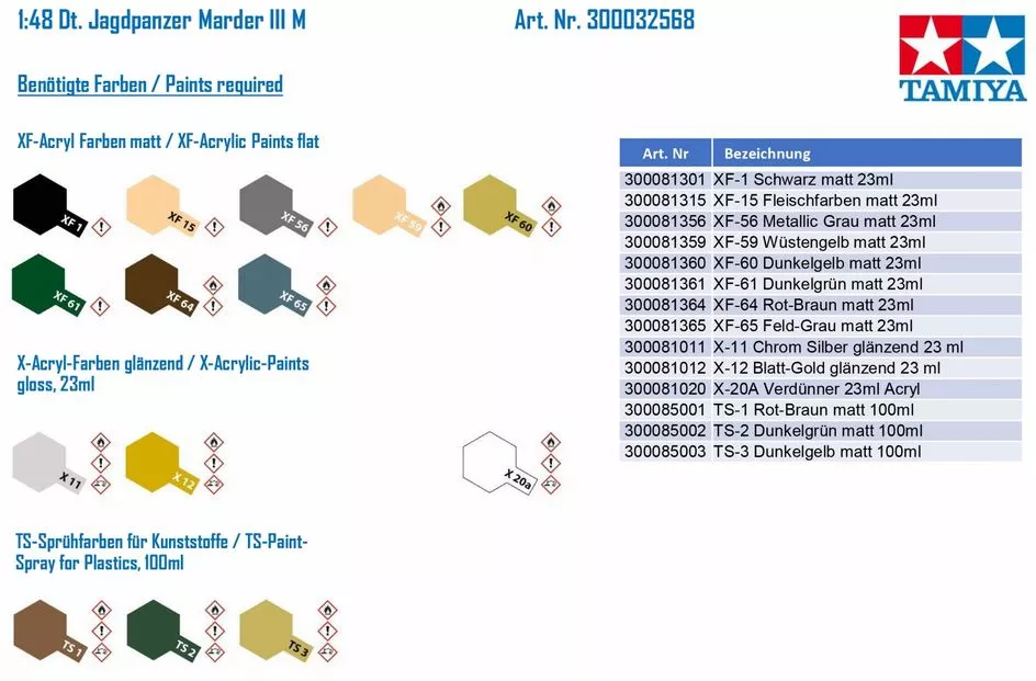 Tamiya 32568 1:48 Marder III M
