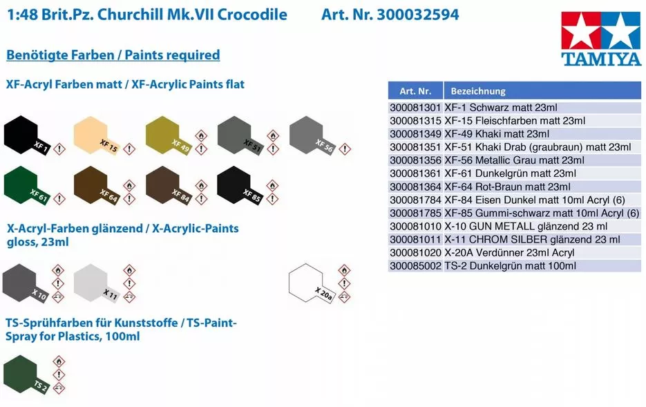 Tamiya 32594 1:48 Churchill Mk.VII crocodile