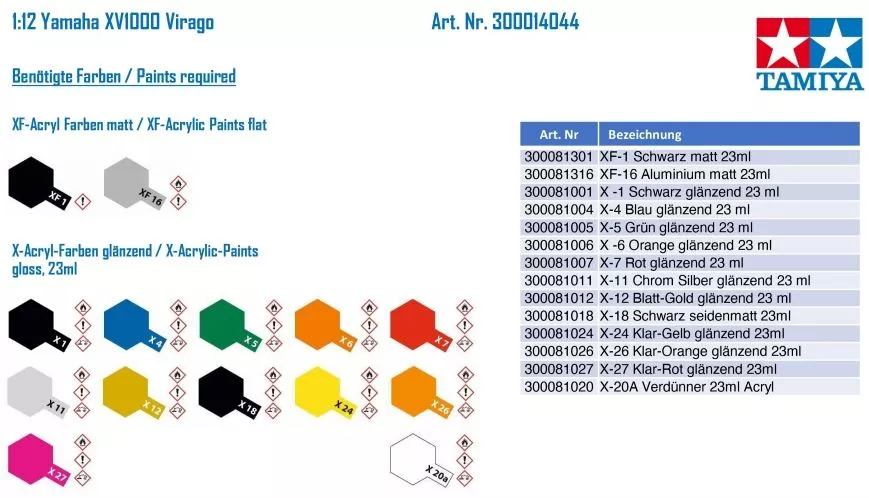 Tamiya 14044 1:12 Yamaha XV1000 Virago