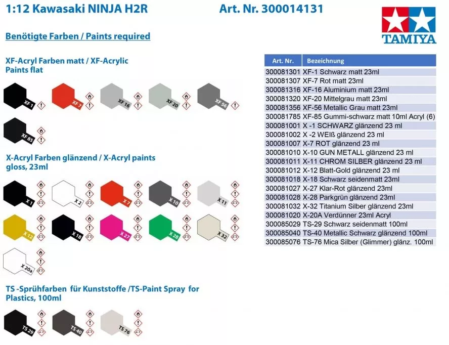 Tamiya 14131 1:12 Kawasaki Ninja H2R