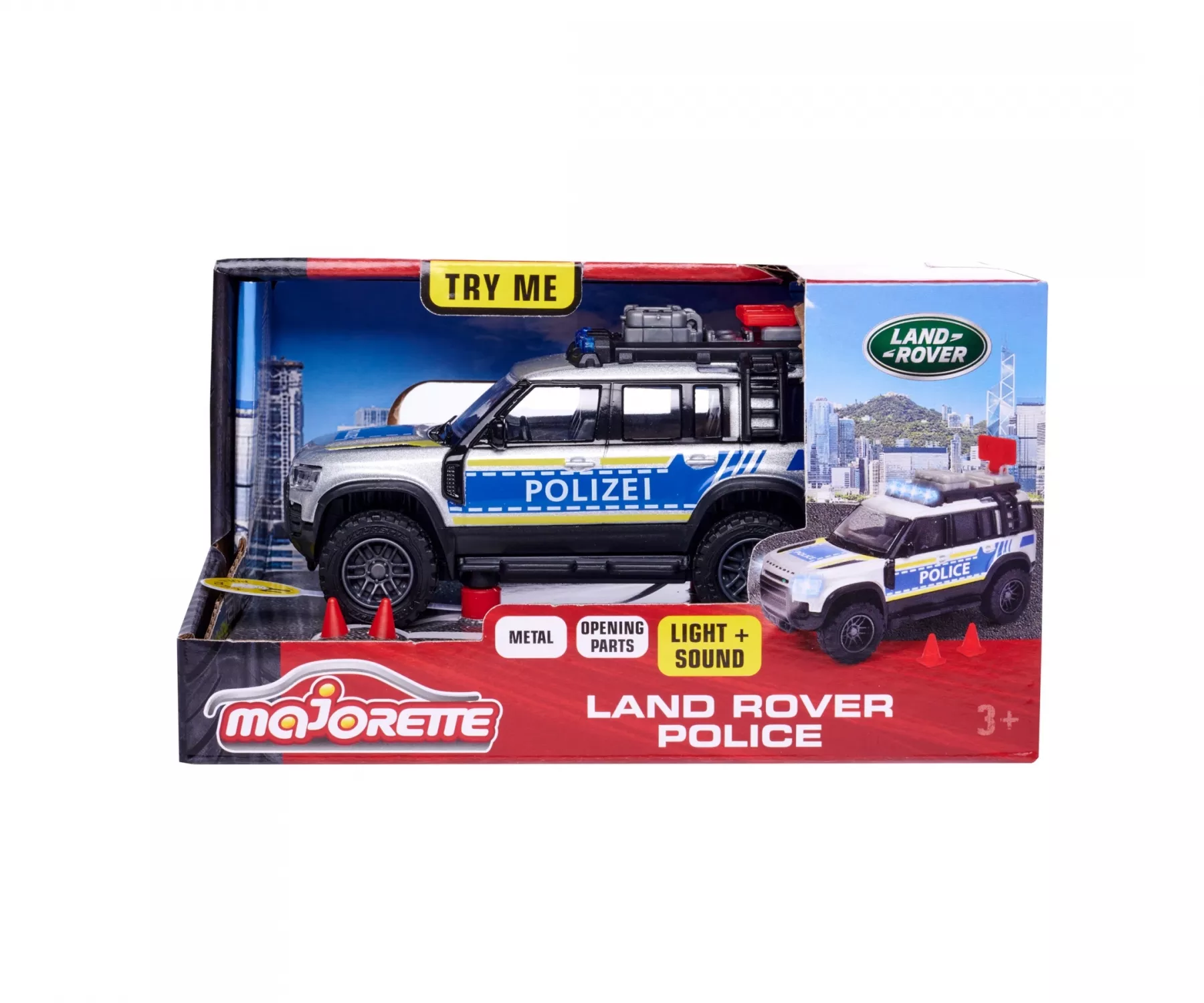 Majorette 213712000 Land Rover Police avec son et lumières