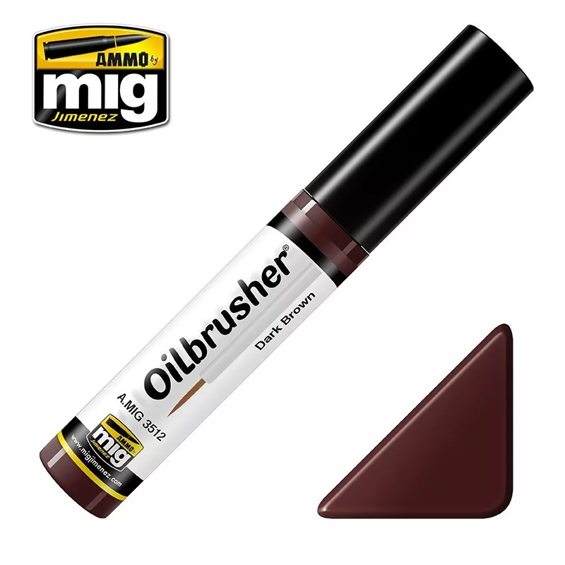 Ammo MIG Oilbrusher Dark Brown 10mL