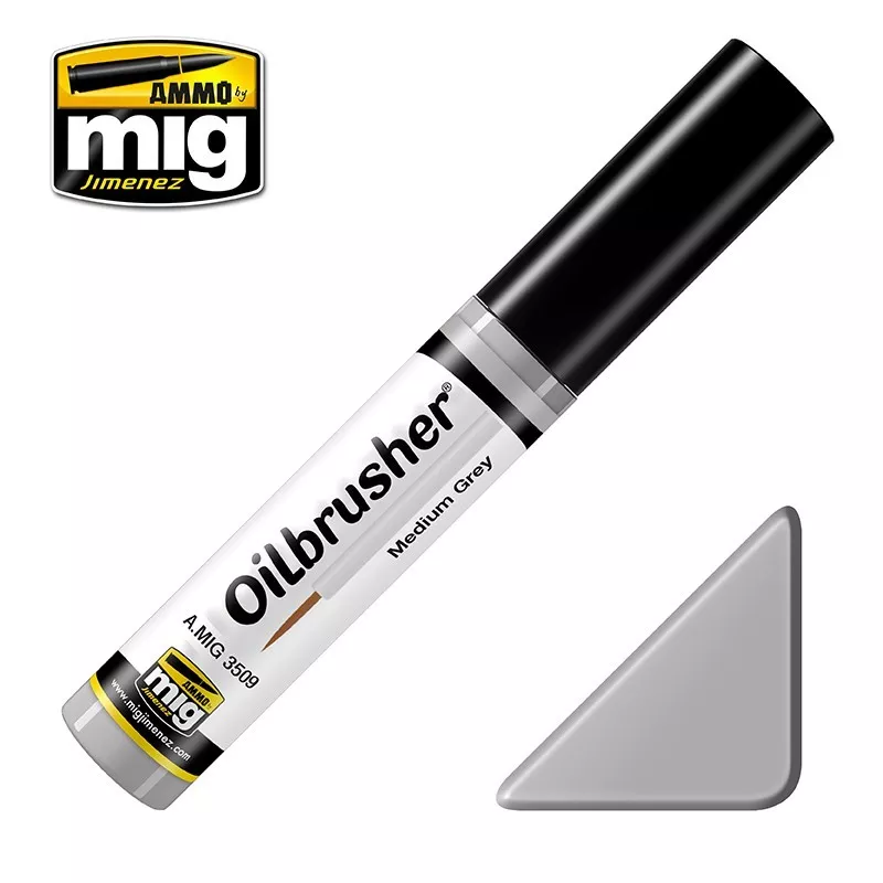Ammo MIG Oilbrusher Medium Grey 10mL