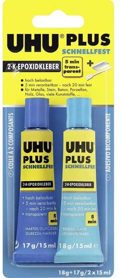 UHU 45700 colle epoxi plus à 2 composants 5 minutes