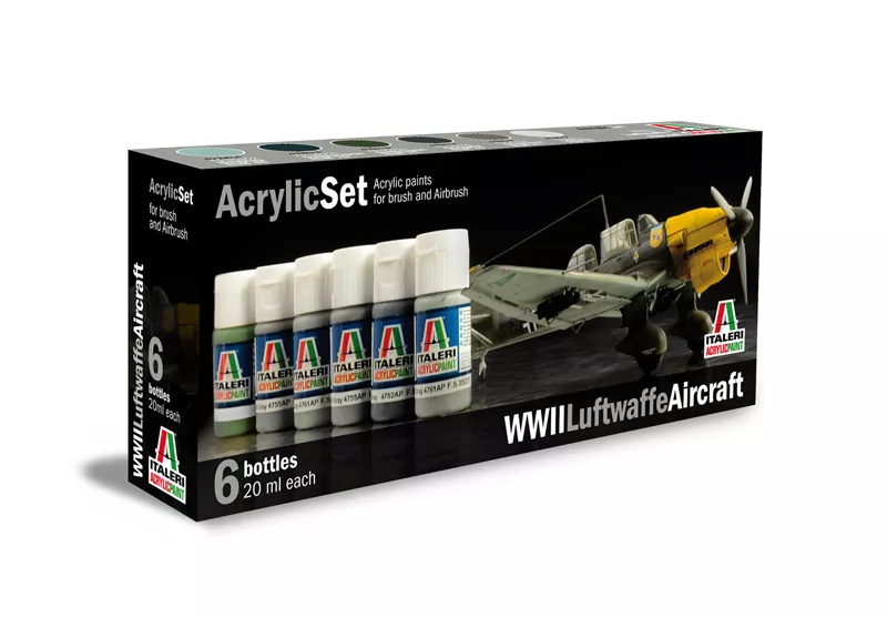 Italeri 436AP set de 6 coloris acrilique aqua Luftwaffe WWII