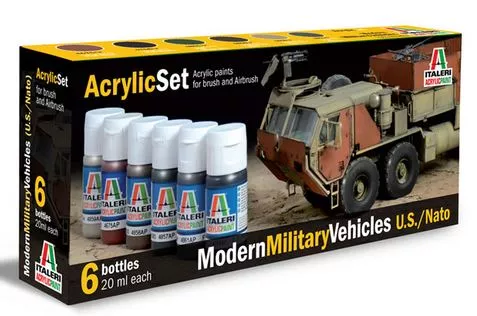 Italeri 442AP set de 6 coloris acrilique aqua véhicules mil. modernes