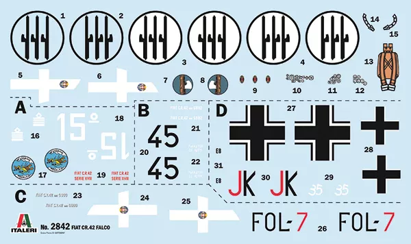 Italeri 2842 1:48 Fiat CR.42 Assault / Night fighter