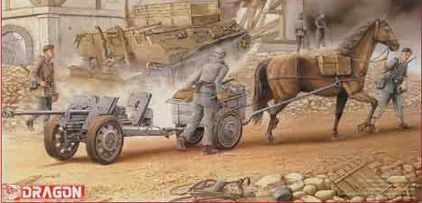 Dragon 6079 1:35 cheval avec remorque et 2,8 cm SpzB 41 AT gun
