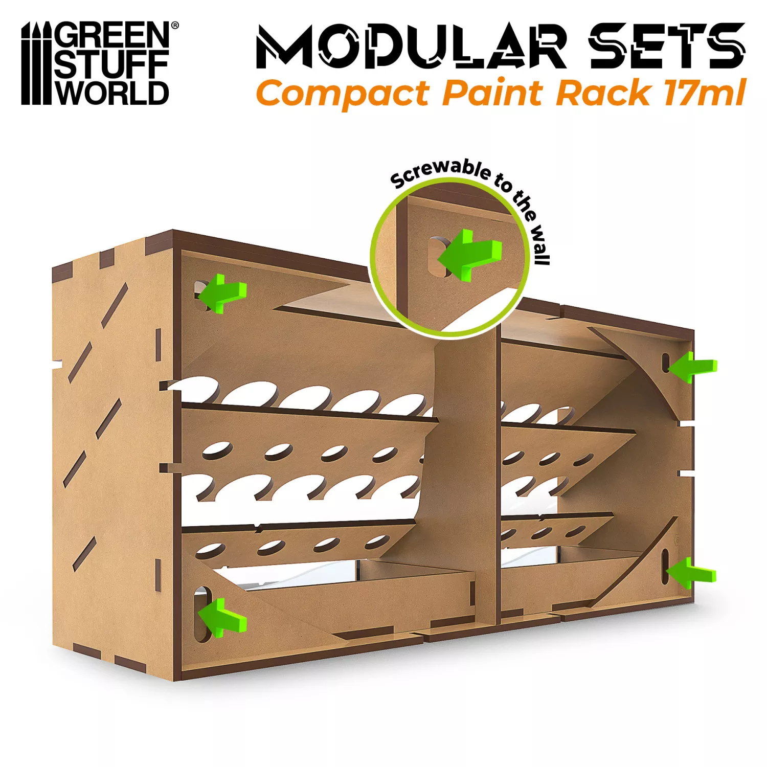 GSW 14172 Rack de rangement compact pour pots 17ml modulaire Lite