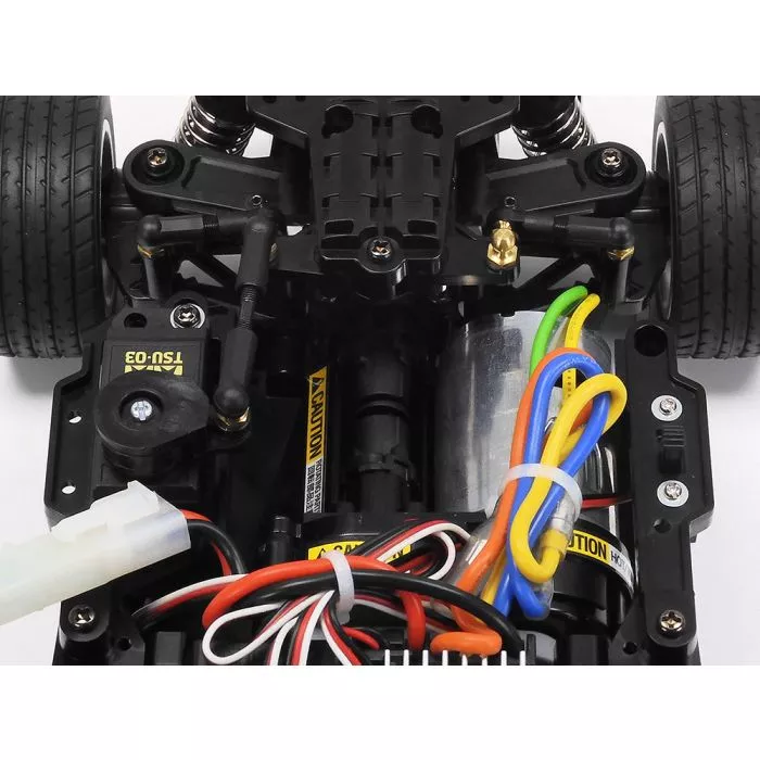 Tamiya 47515 1/10 RC Mini Cooper Racing (Carrosserie peinte bleu et blanc)