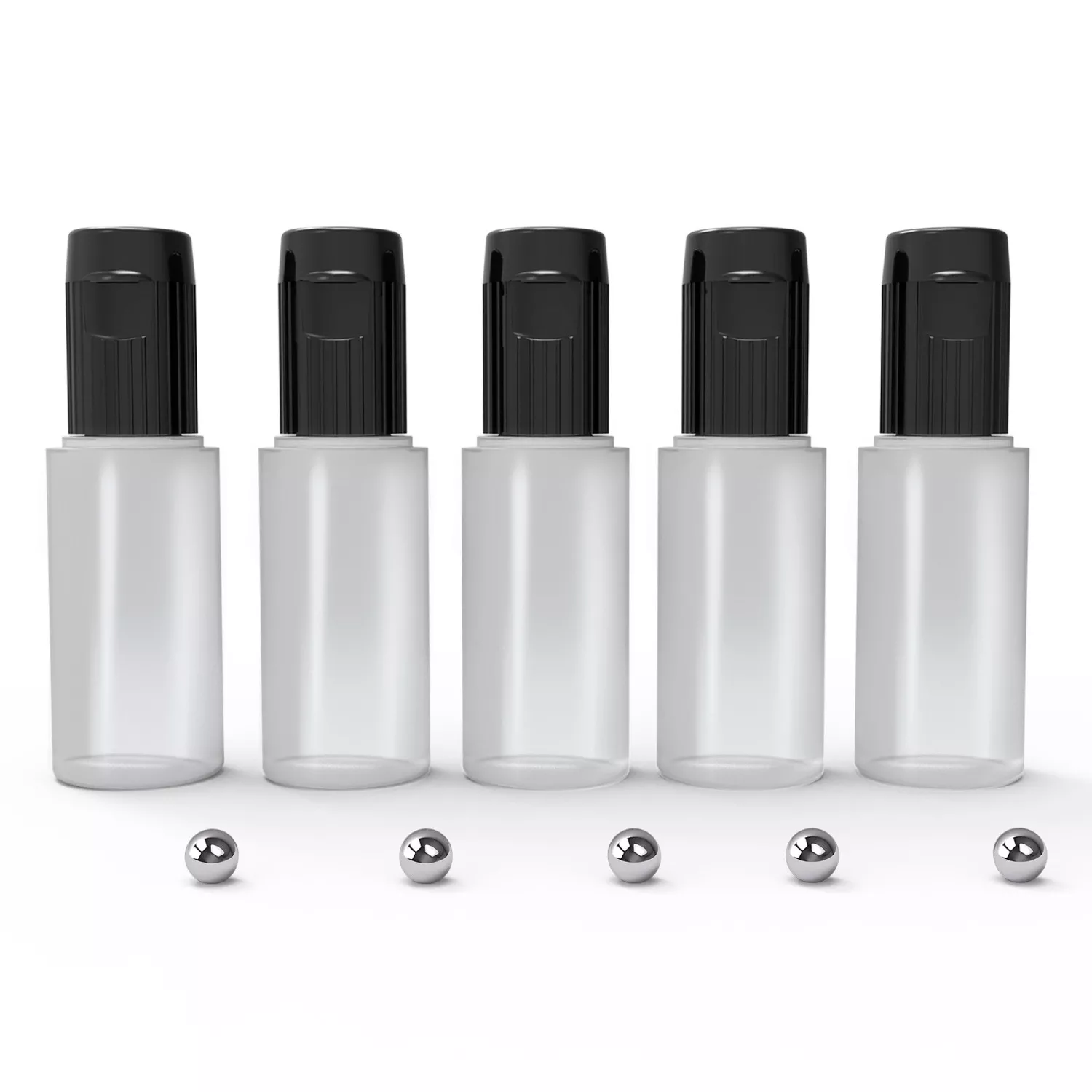 GSW 9274 Bouteilles de peinture 17ml vides avec billes à mélanger par lot de 5