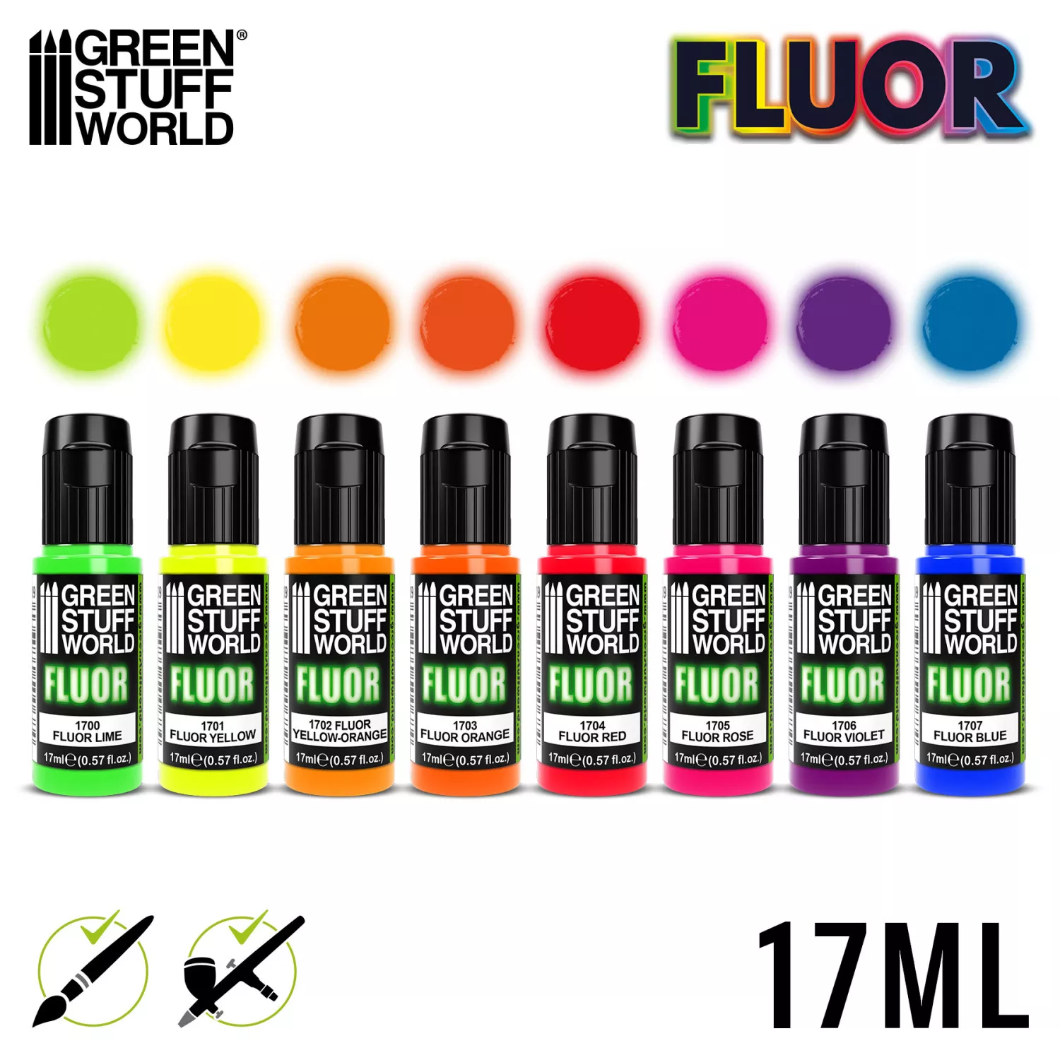 GSW 9353 Set de peintures Fluor 8x 17ml