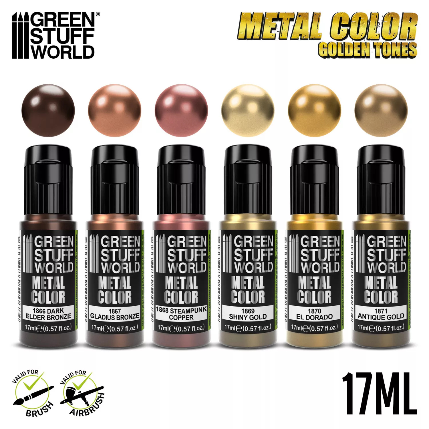 GSW 9911 Set de peintures Metal Color Golden Tones  6x 17ml