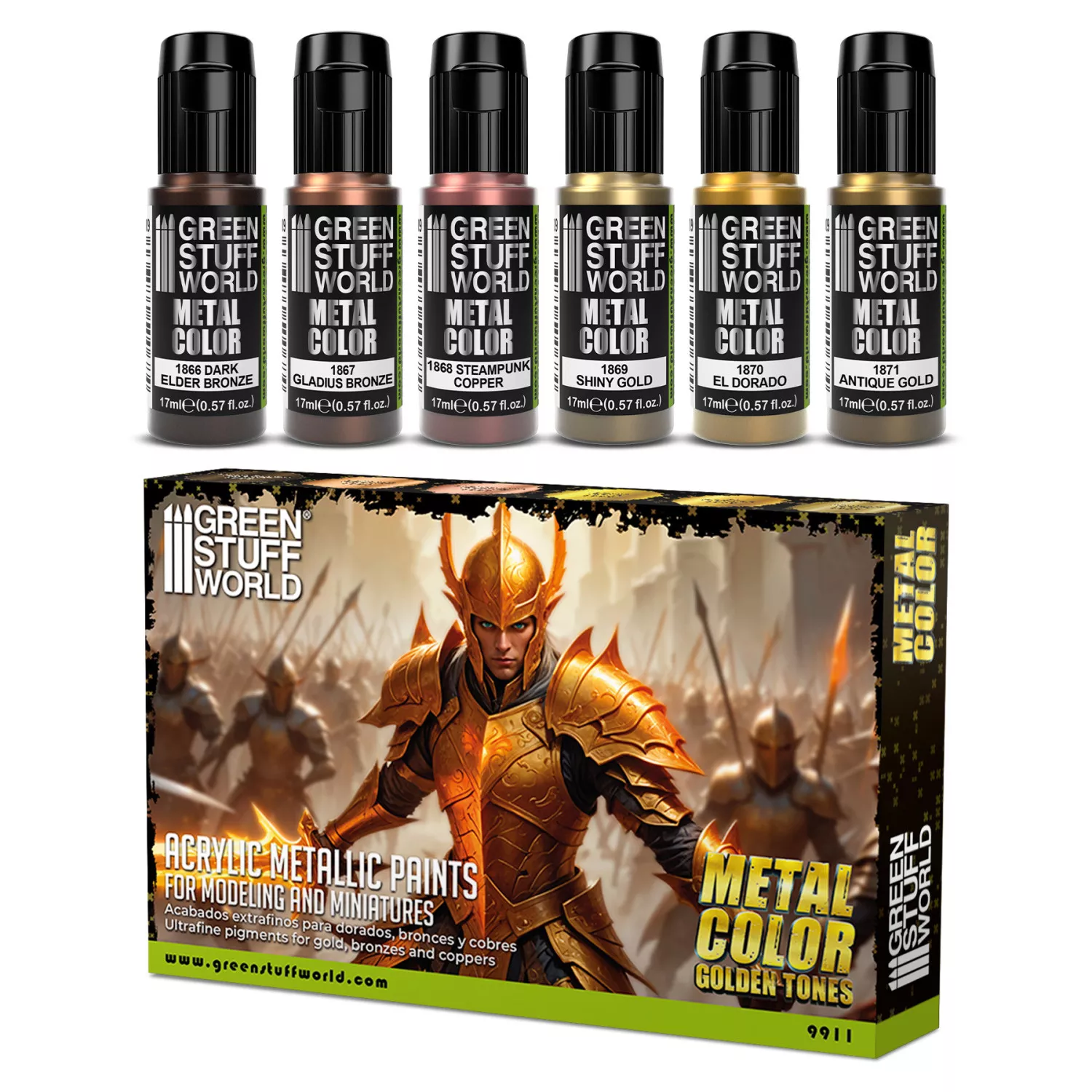 GSW 9911 Set de peintures Metal Color Golden Tones  6x 17ml