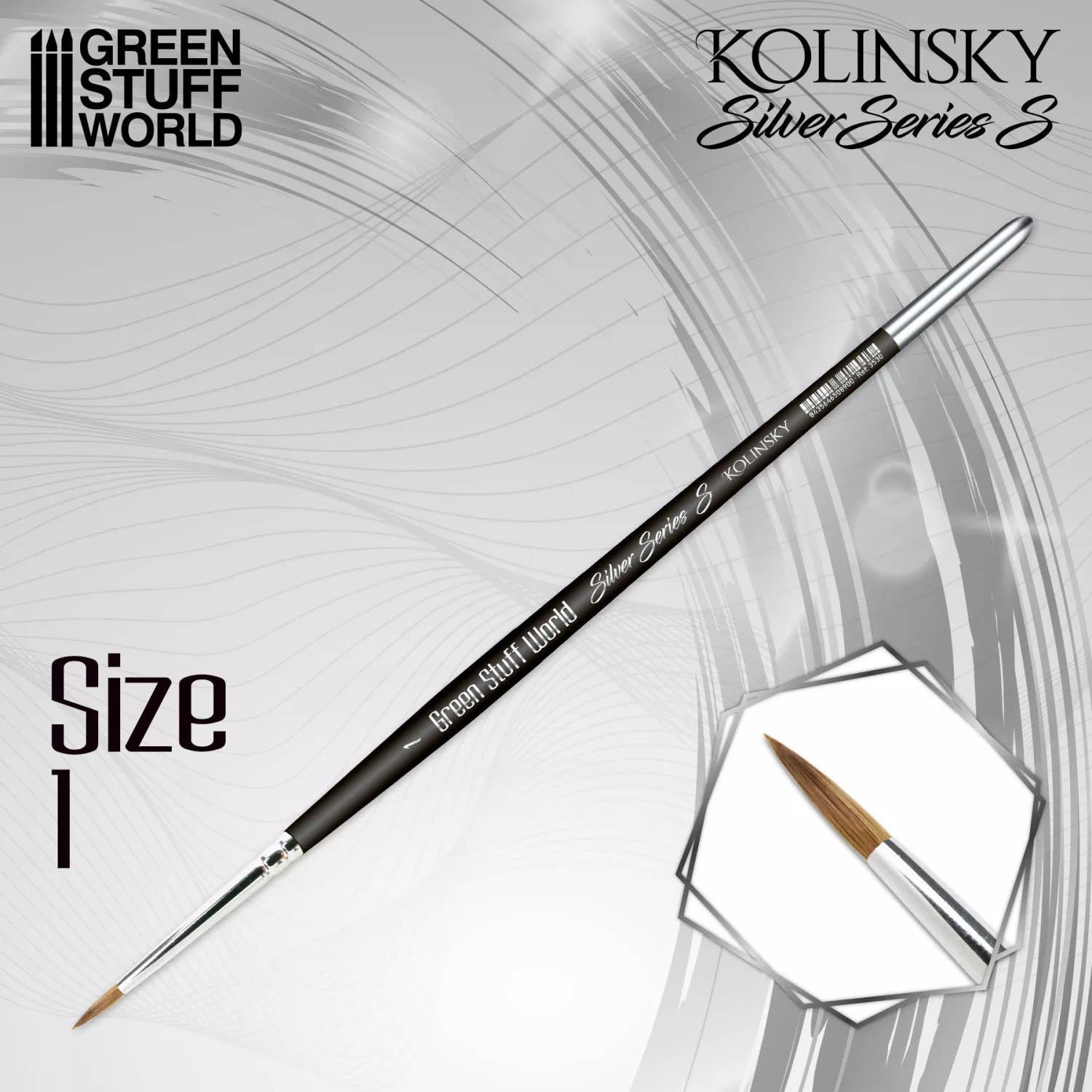 GSW Pinceau Martre Kolinsky 1 Silver Serie S-Type