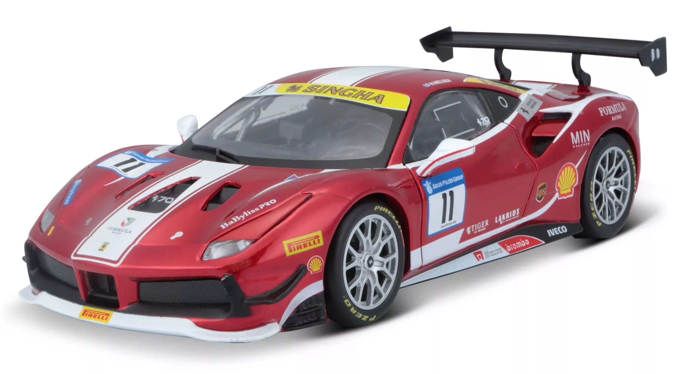Burago 1826582-R 1:24  Ferrari racing 488 assembly kit