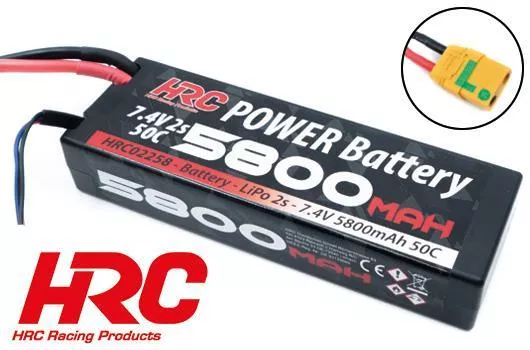 HRC 02258X accu Li-Po 2S 7.4V 5800mAh 50C prise XT-90