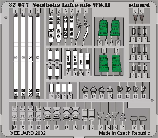 Eduard 32507 1/32 Seatbelts Luftwaffe WWII