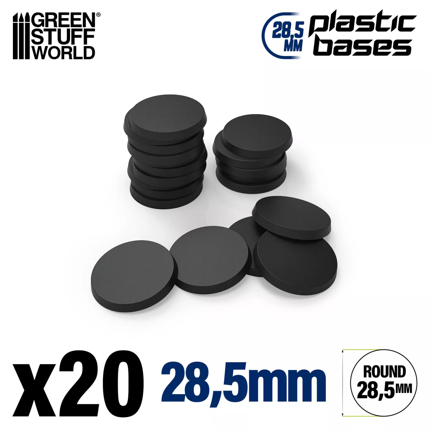 GSW 11460 Socles plastique ronds 28.5mm x20