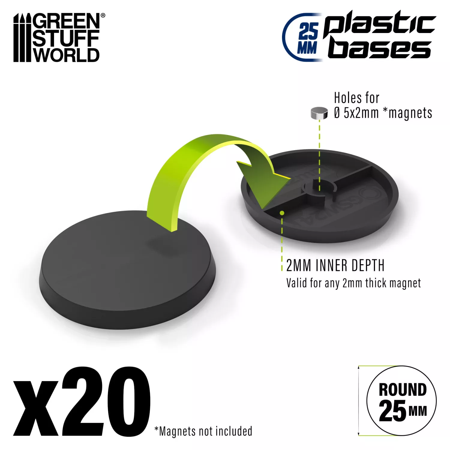 GSW 9821 Socles plastique ronds 25mm x20