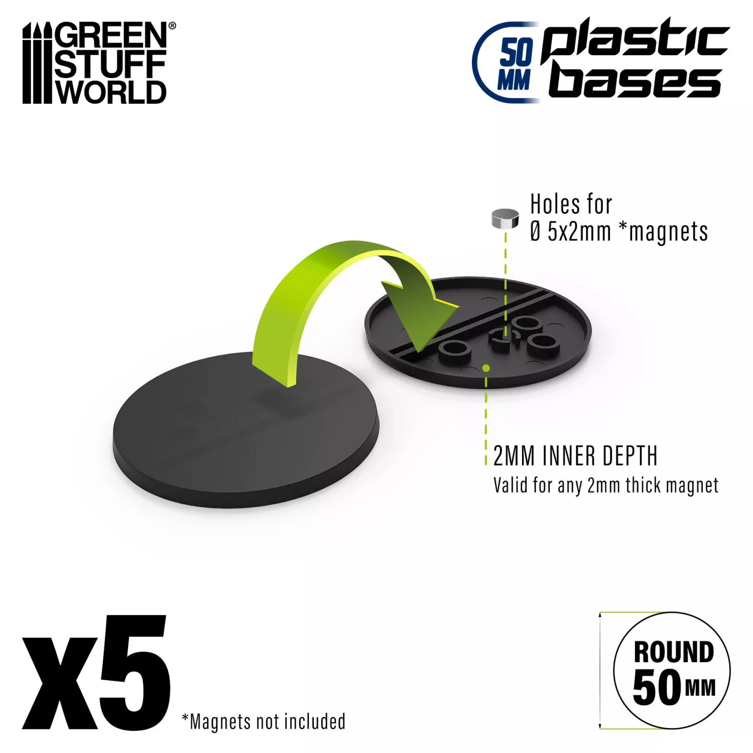 GSW 9824 Socles plastique ronds 50mm x5