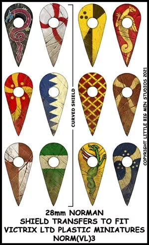 Victrix NORM3 Décalques Boucliers Normands 28mm design 3