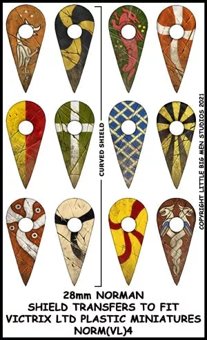Victrix NORM4 Décalques Boucliers Normands 28mm design 4