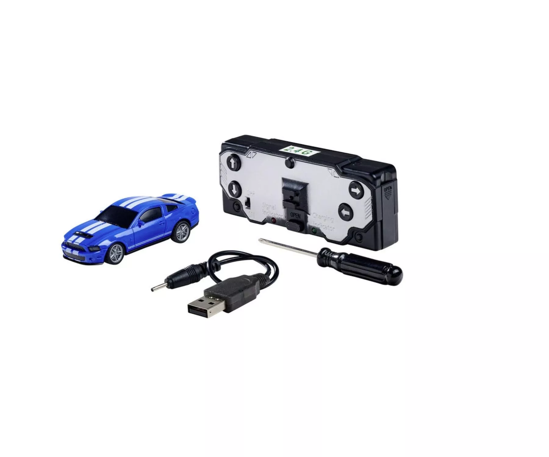 Carson Nano Racer 1:60 Ford Mustang Shelby GT500 Bleu RTR
