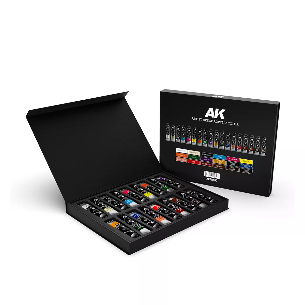 AK Interactive Artist Dense Acrylic Color Full Range 18 couleurs
