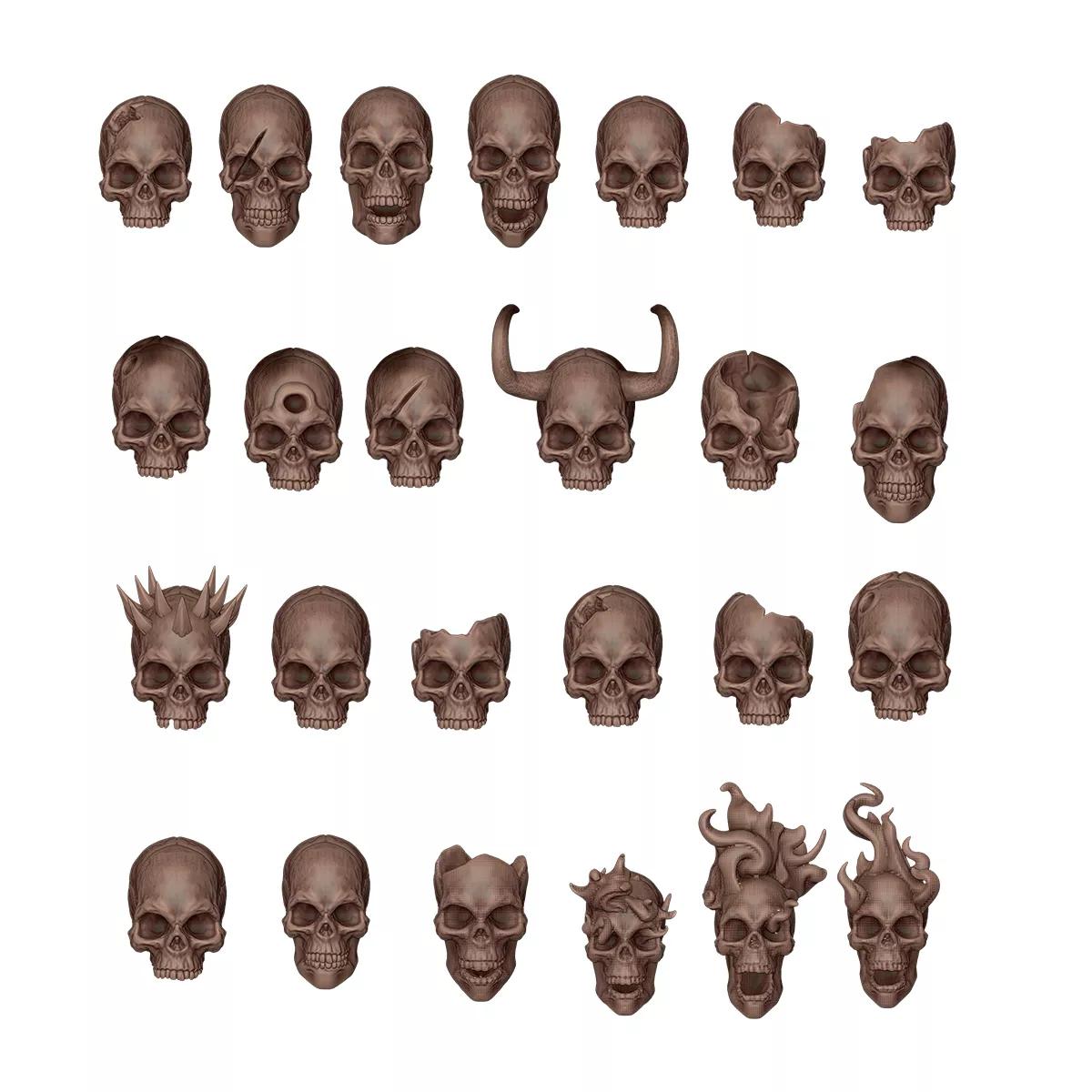AK Basing Bits Skulls (72 pièces)