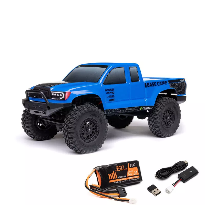 Axial 1219T2 1/24 Crawler SCX24  Base Camp 4X4 RTR Bleu
