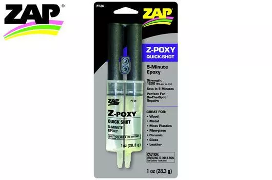 ZAP ZPT36 colle Z-poxy quick-shot seringue 28.3 g.