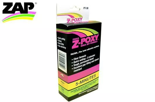 ZAP ZPT38 colle Z-poxy 5 minutes, 2 composants 118 mL par composant