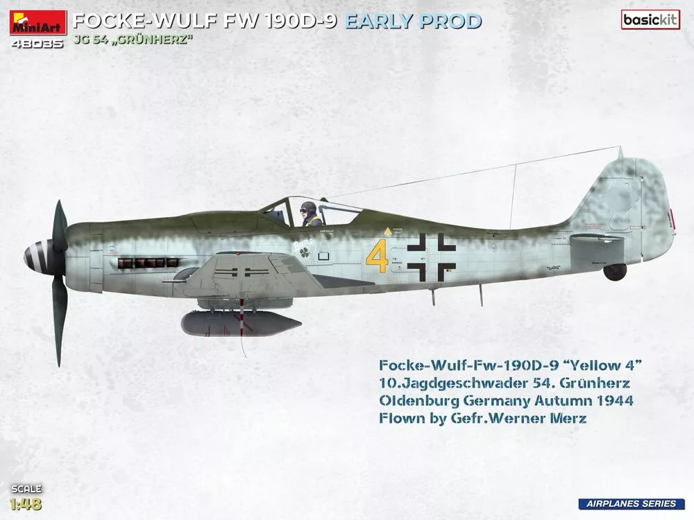 MiniArt 48035 1:48 Focke-Wulf Fw 190D-9 Early Prod. JG54 ''Grünherz'' BasicKit