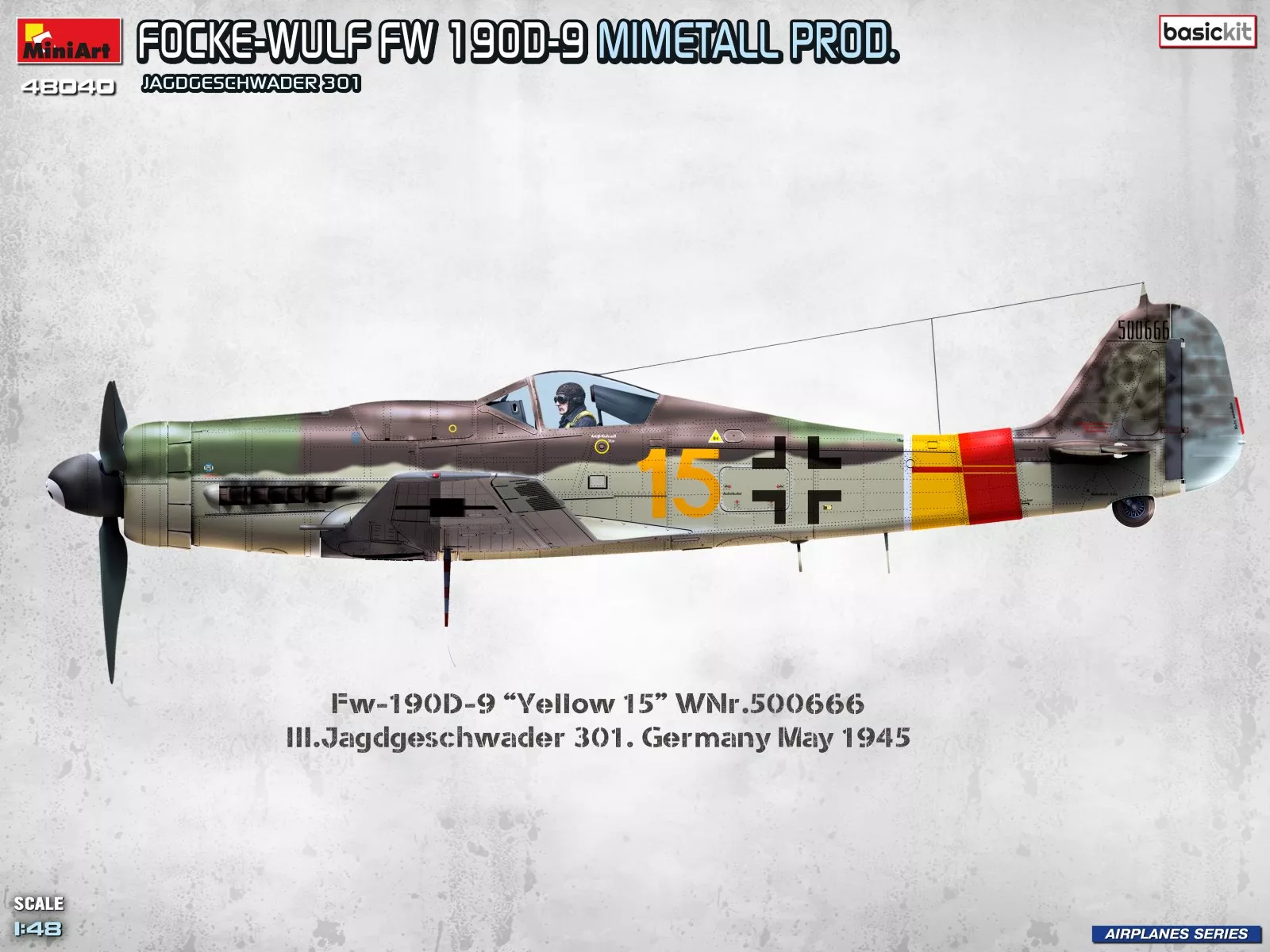 MiniArt 48040 1:48 Focke-Wulf Fw 190D-9 Mimetall Prod. BasicKit